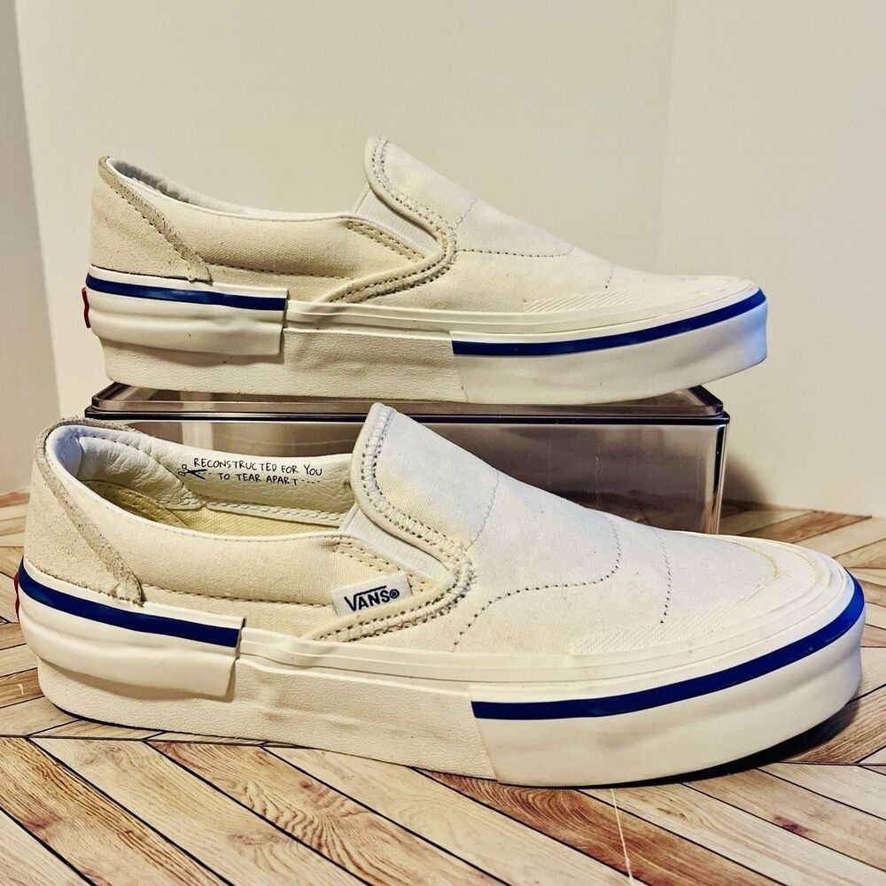 VANS Classic Slip-On Reconstructed Marshmallow M 6‎ W 7.5 Sneakers VN000BW4FS8 - Picture 2 of 10